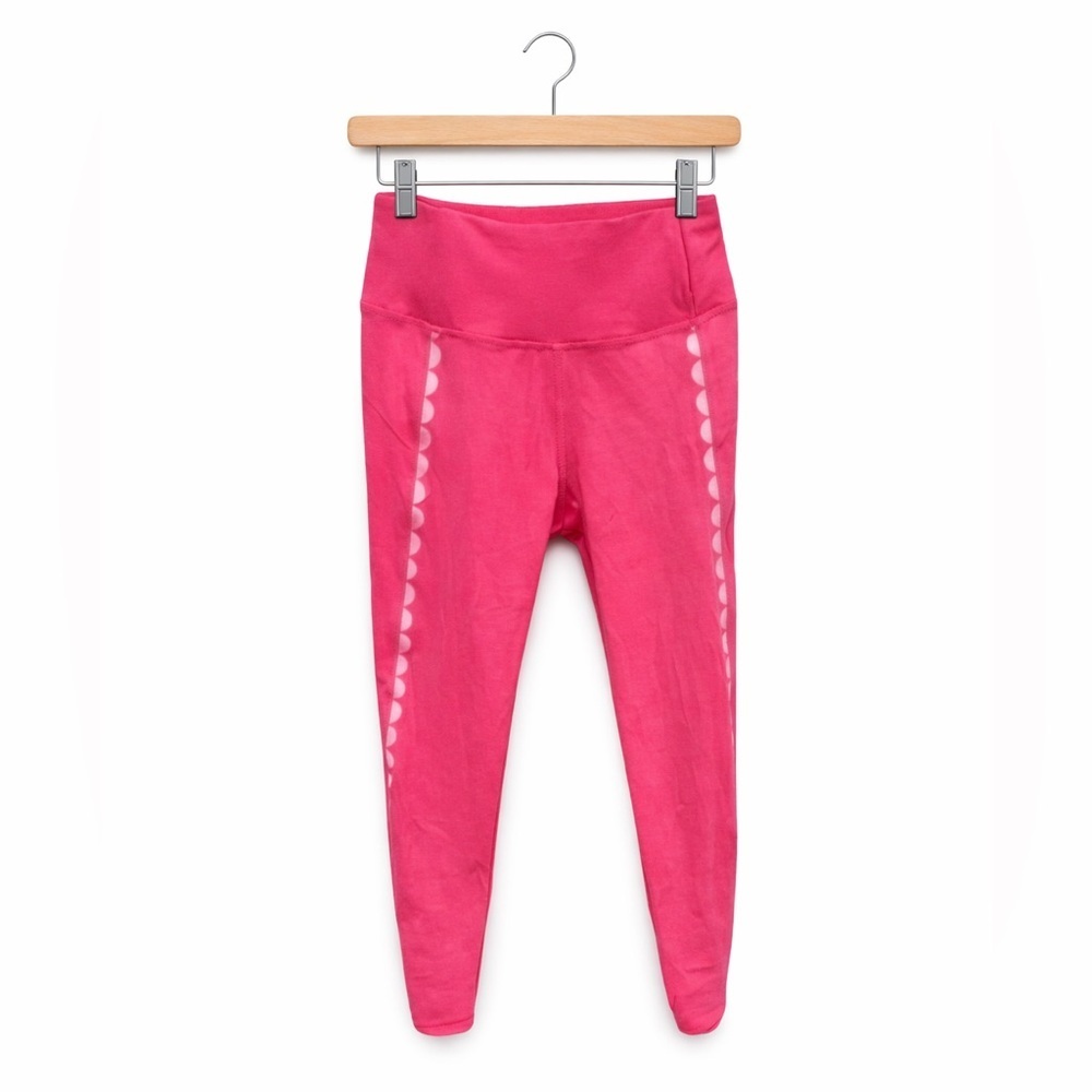 CALIA Hot Pink Scallop Mid Rise Essential 7/8 Athletic Leggings Size Small